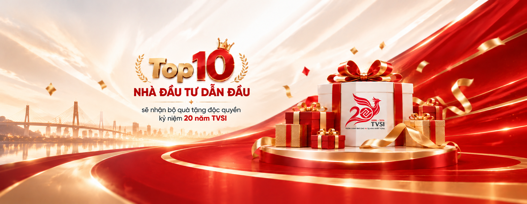Top 10 Nhà Đầu Tư Dẫn Đầu sẽ nhận bộ quà tặng độc quyền kỷ niệm 20 năm TVSI